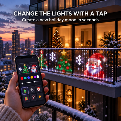 ✨ Save 54%+ FREE SHIPPING | Animated Christmas Curtain Lights – Turn Your Balcony Into a Holiday Show