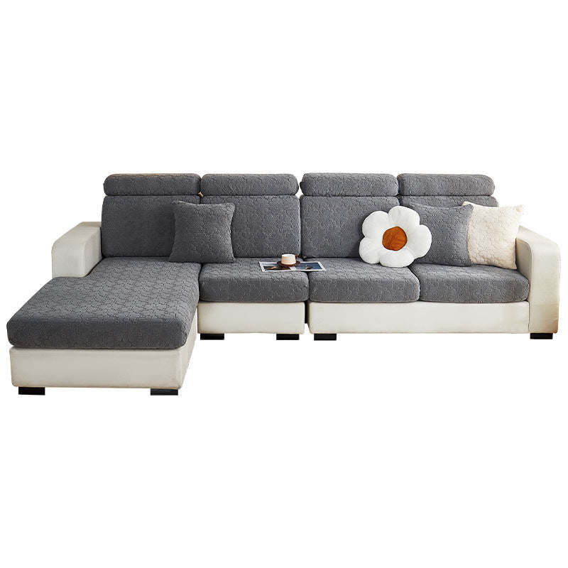 Luxury Floral Stretch Sofa Cover – Soft Jacquard, Full-Fit & Elegant