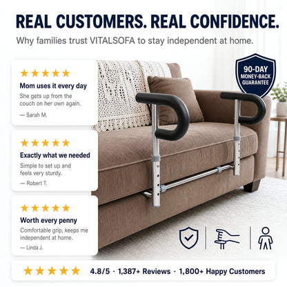 🛋️ Adjustable Sofa Assist Bar with Padded Handles and Heavy-Duty Support