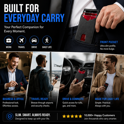 2026 new🔐 RFID Blocking Minimalist Pop-Up Wallet | One-Second Card Eject Design & Ultra Slim Pocket Wallet