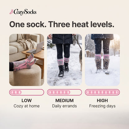 🔥 Rechargeable Heated Socks for Men & Women – Electric Thermal Socks with 3 Heat Settings, USB Charging, Washable Warm Socks for Winter & Cold Feet, Cozy Gift for Him & Her 🎁