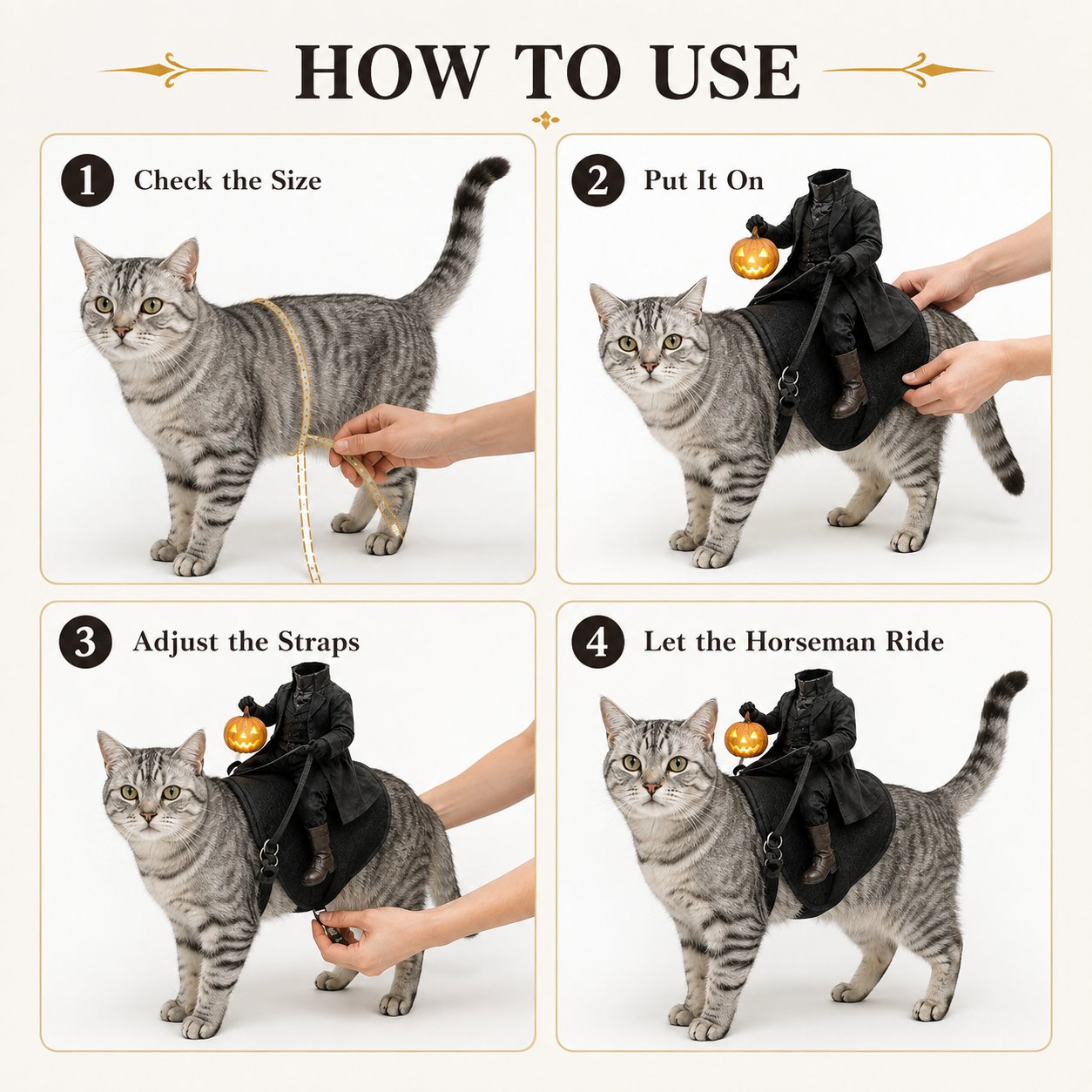 🎃 Headless Horseman Pet Costume — Hilarious Halloween Rider for Cats & Dogs 🐎