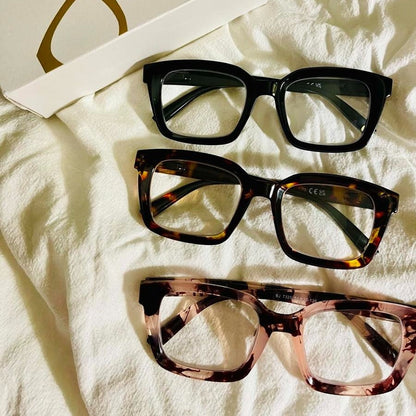 🔥Hot Sale-✨👓Tortoiseshell Reading Glasses – Blue Light Blocking Oversized Square Readers