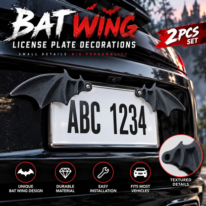 🦇 Bat Wing License Plate Decor – Gothic Car Accent