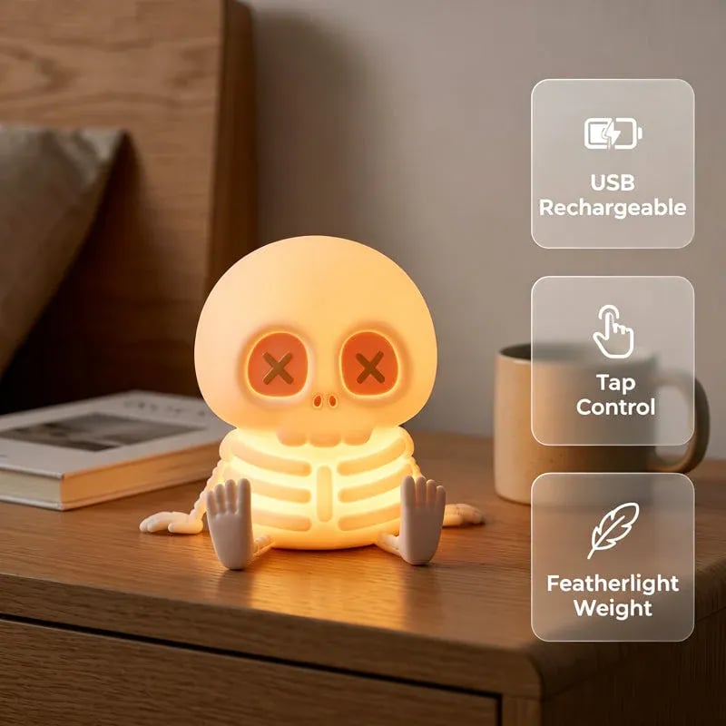 🎉Halloween Skull Silicone Night Light with Touch Control