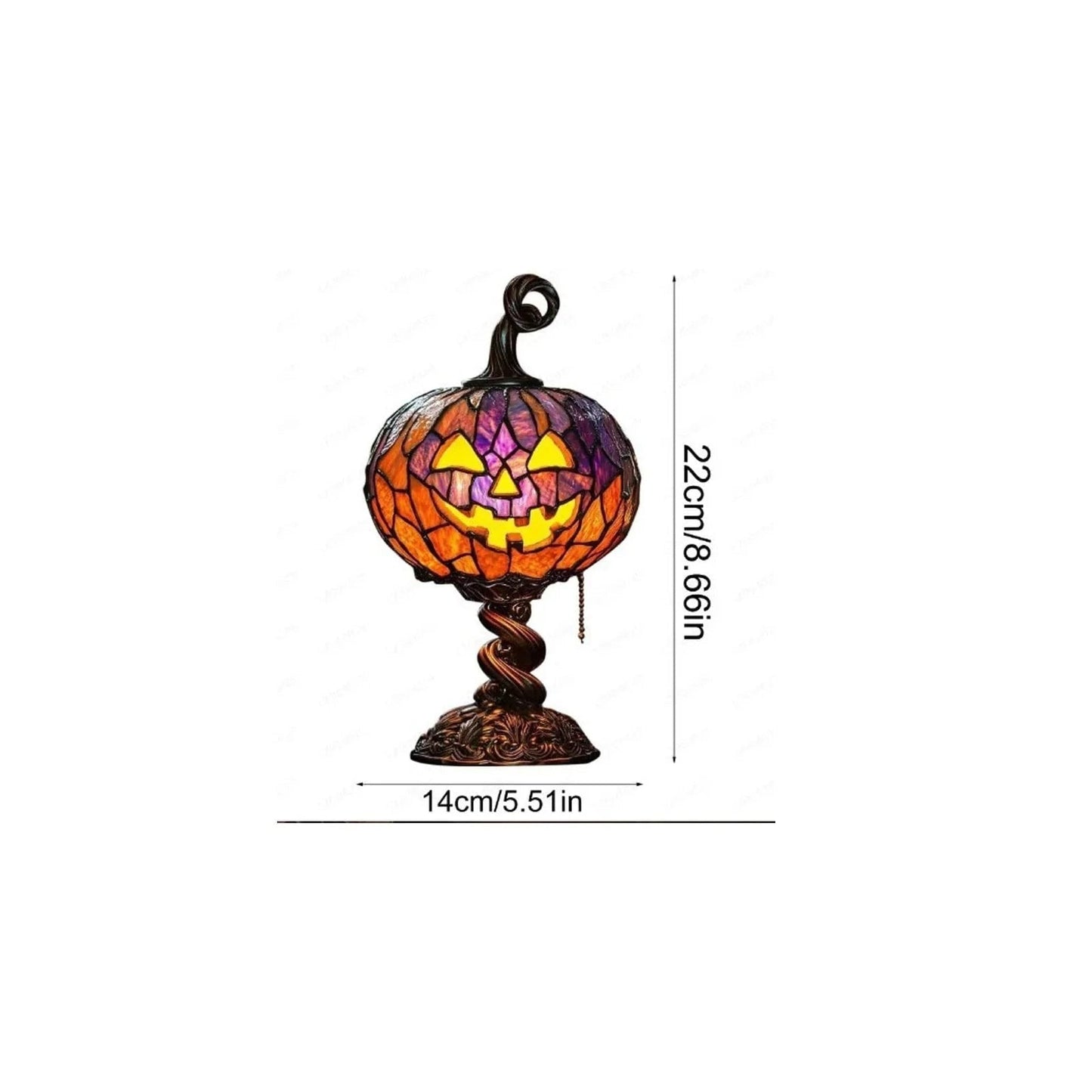 🎉Halloween Stained Glass Style Pumpkin Table Lamp