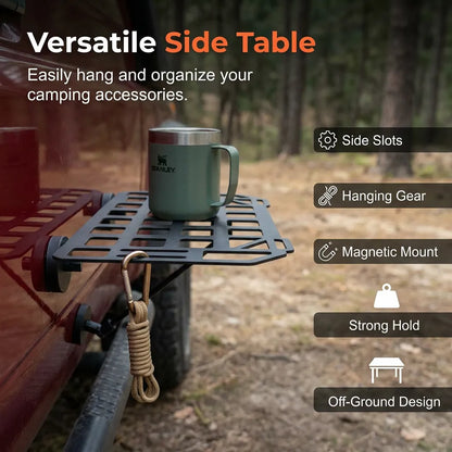 Heavy-Duty Magnetic Vehicle Side Table | Portable Grid Camp Desk