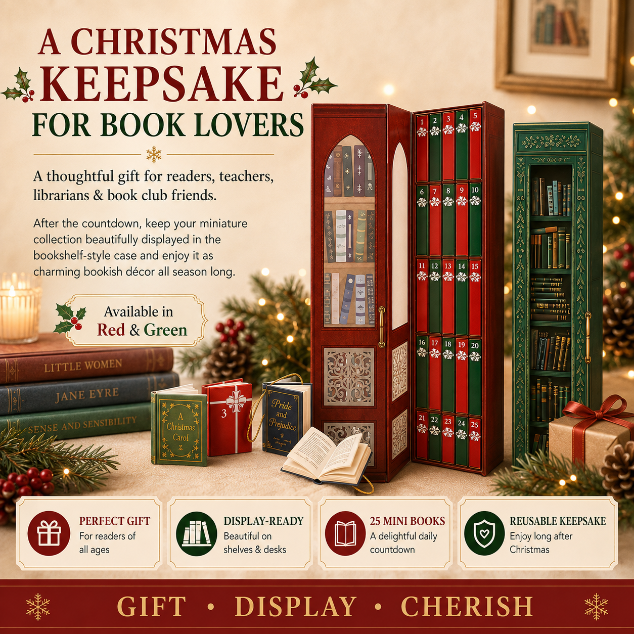 🎄 25-Day Mini Book Advent Calendar – A Book Lover's Christmas Countdown