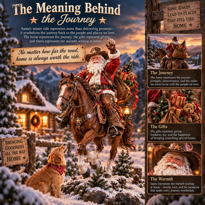 🤠 Home for Christmas Cowboy Santa – Rustic Western Holiday Memory Keepsake🎄