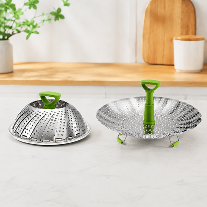 One Steamer Basket. Multiple Pot Sizes