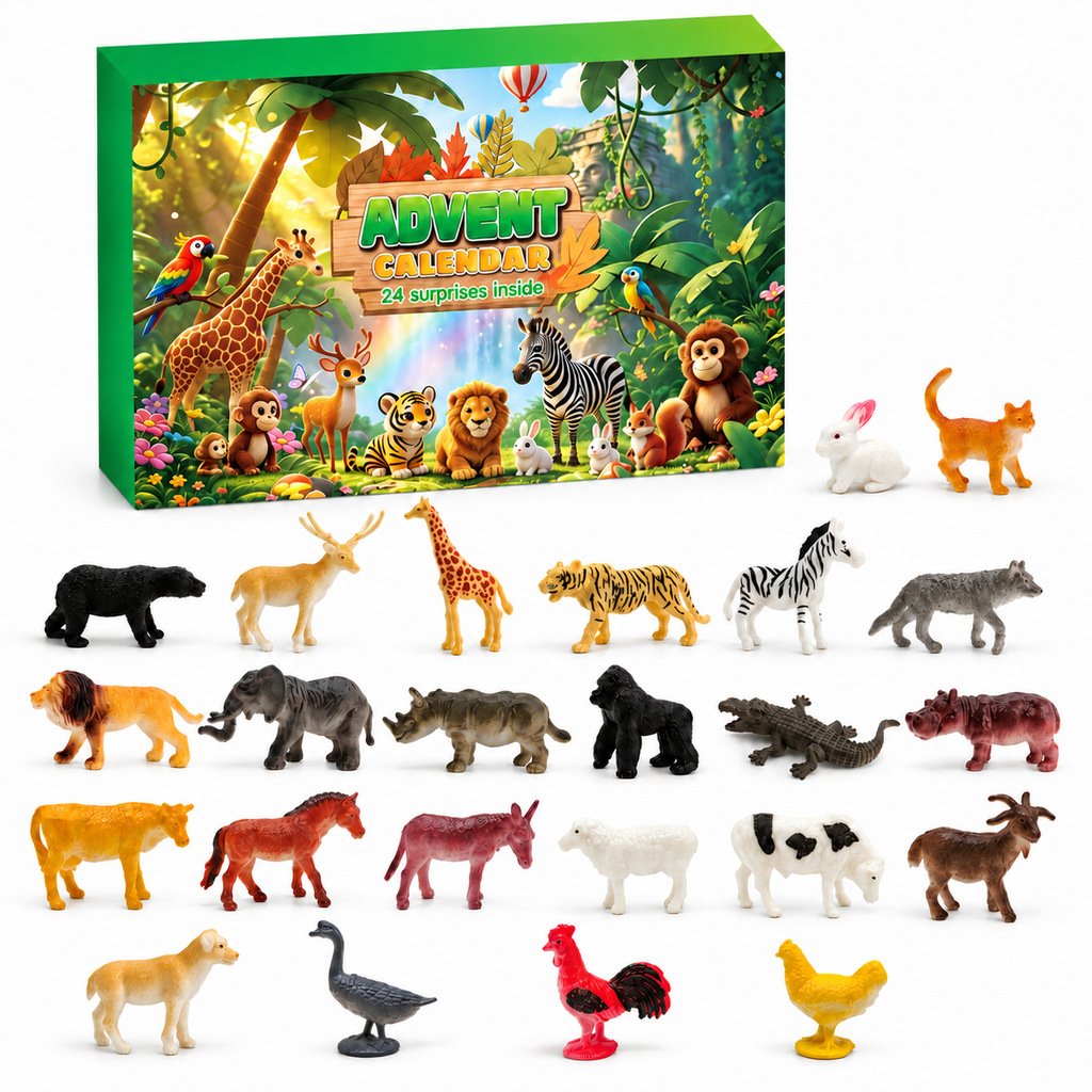 🎄24pcs Mini Animal Blind Box Advent Calendar ✨Christmas 24 Days Countdown Surprise Toy for Kids