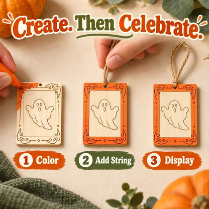 🎨🎄Color Your Own Holiday Ornament Kit — 12 Markers Included