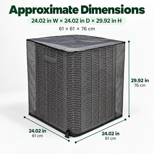 🍂 Outdoor AC Mesh Cover – Leaf & Debris Protection with Buckle Closure for Off-Season Storage