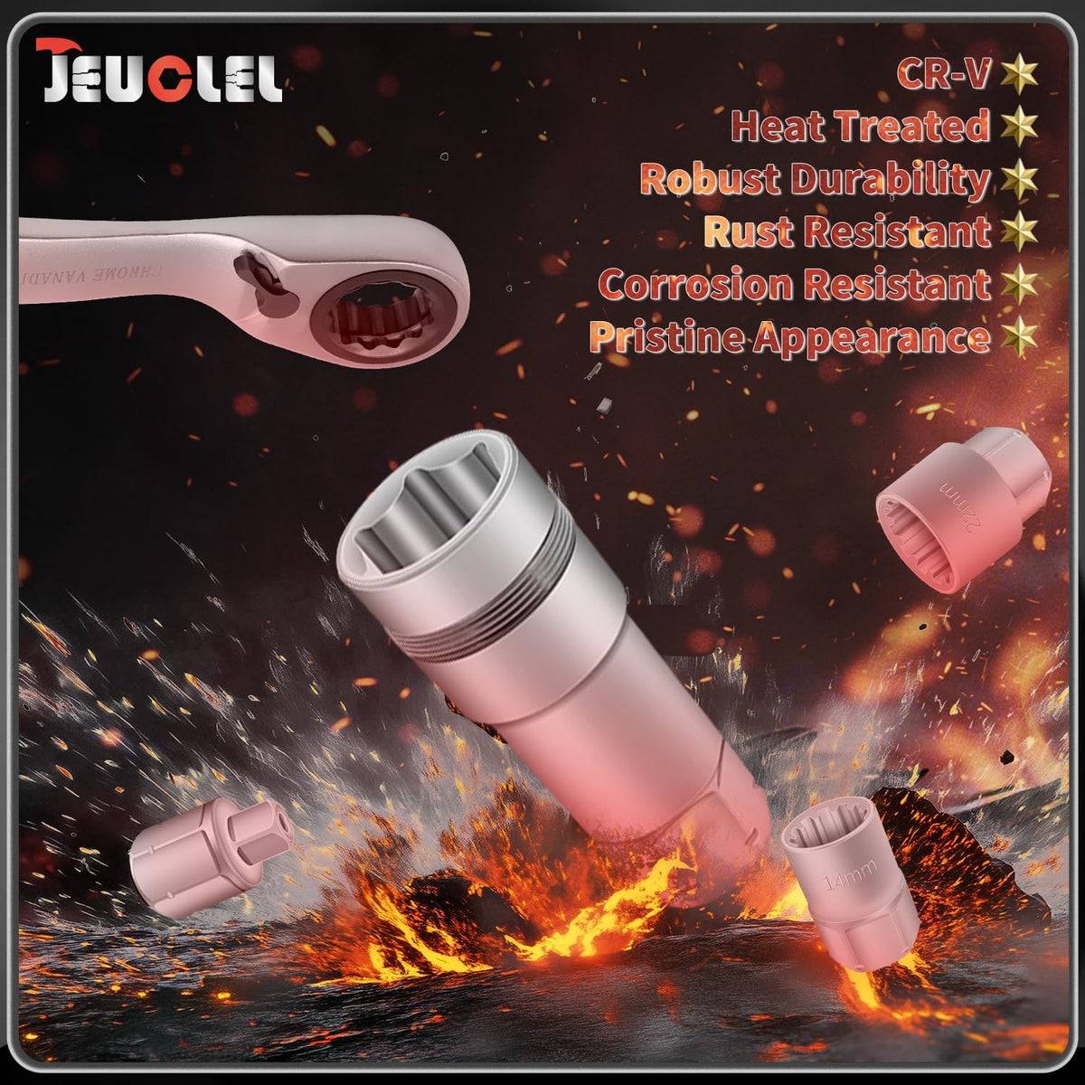 🔧 17-Piece Pass-Through Socket Set – Chrome Vanadium Steel Ratchet Kit for Long Bolts & Tight Spaces ⚙️