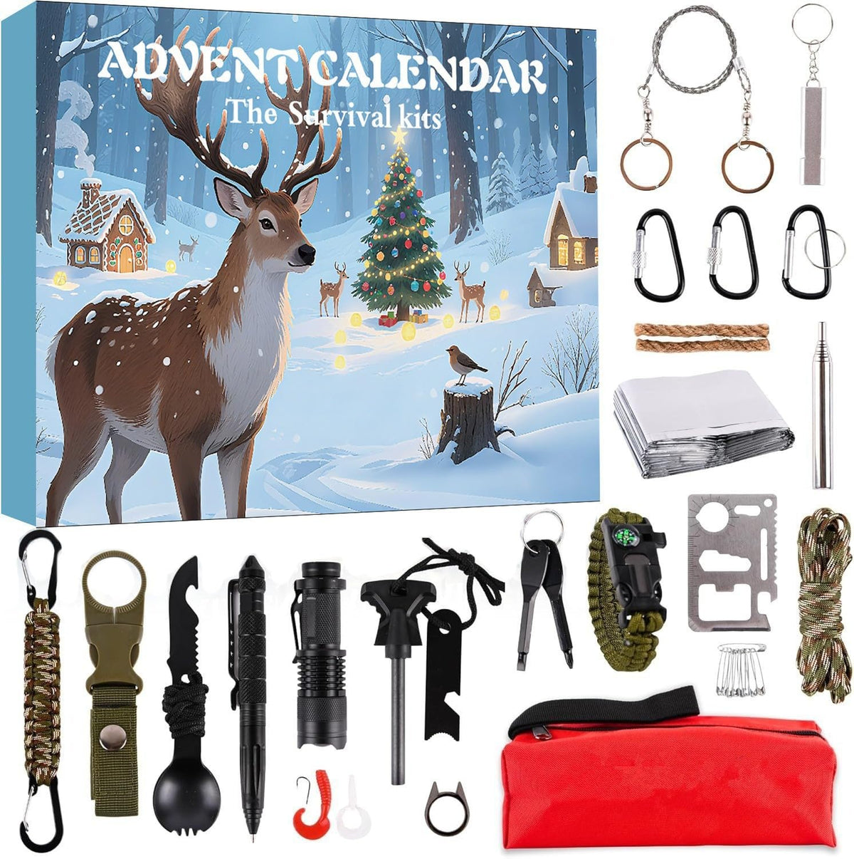 Survival Kit Advent Calendar 24 Days Christmas Countdown for Men Boys