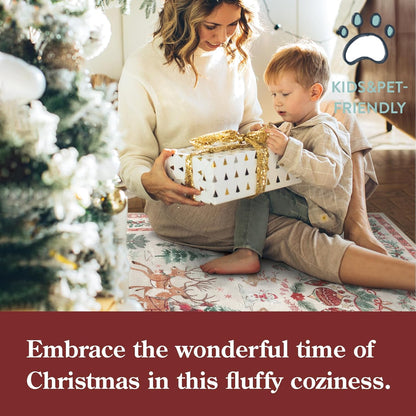 Soft Christmas Tree Santa Claus Carpet Runner