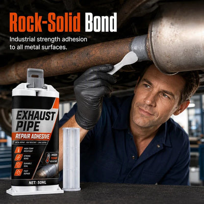 High Temp Exhaust Pipe Repair Glue – Permanent bond for iron & steel, withstands extreme heat & vibration. Fix exhaust leaks yourself – save on costly garage repairs! 🚗✅