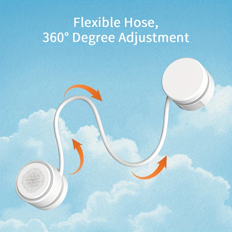 Foldable Portable Neck Fan – 3-Speed Bladeless Hands-Free Wearable Fan, USB Rechargeable, Silent Operation for Office, Outdoor, Travel & Sports