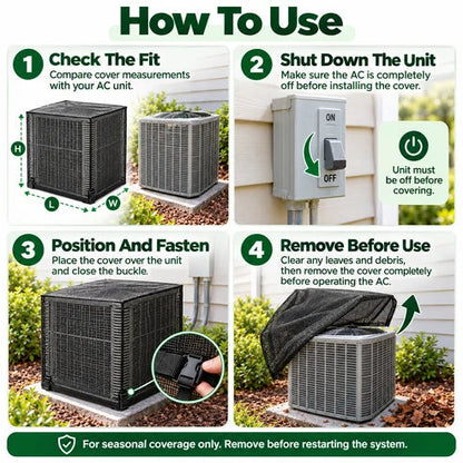 🍂 Outdoor AC Mesh Cover – Leaf & Debris Protection with Buckle Closure for Off-Season Storage