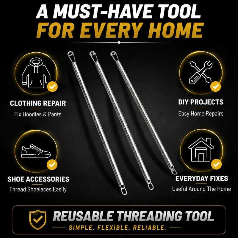 🧵 Flexible Drawstring Threader Tool –5PCS Stainless Steel Cord Repair Set