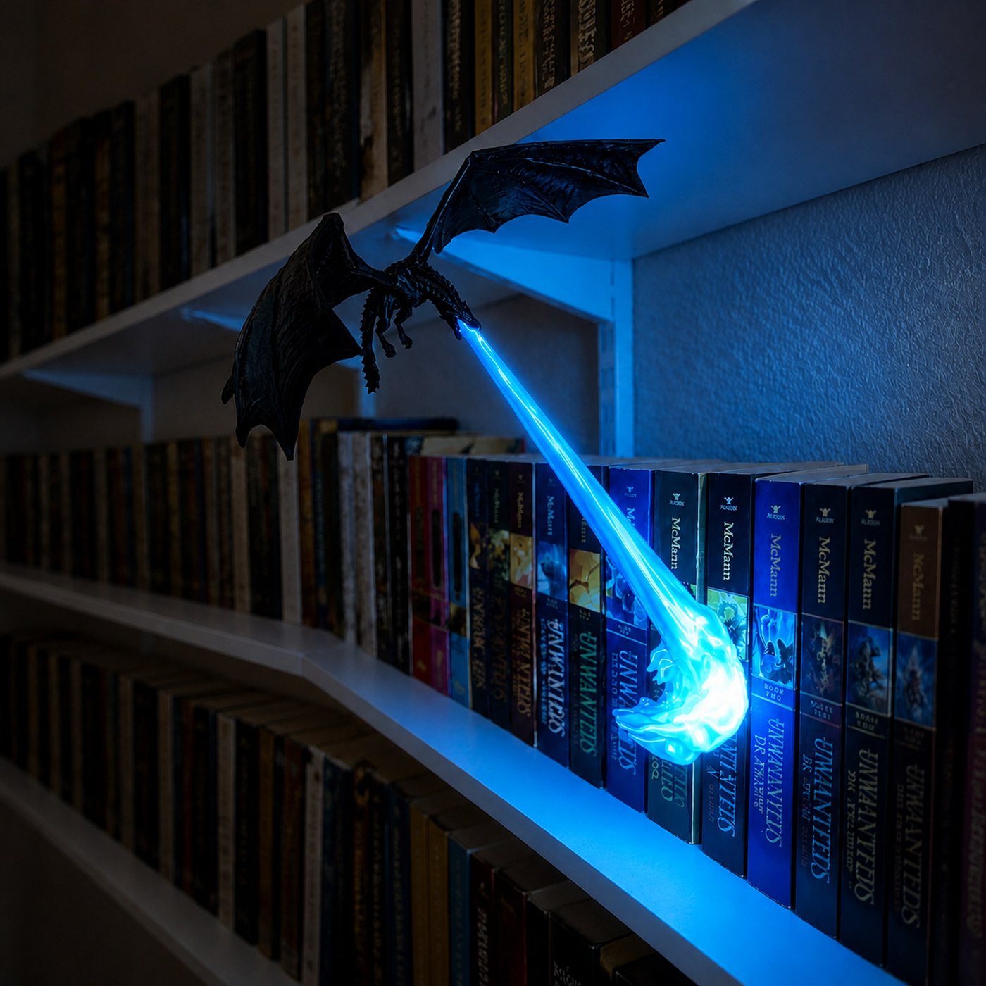 🐉 Fire Breathing Dragon Wall Mounted Statue Lamp with LED Glowing Flame Effect