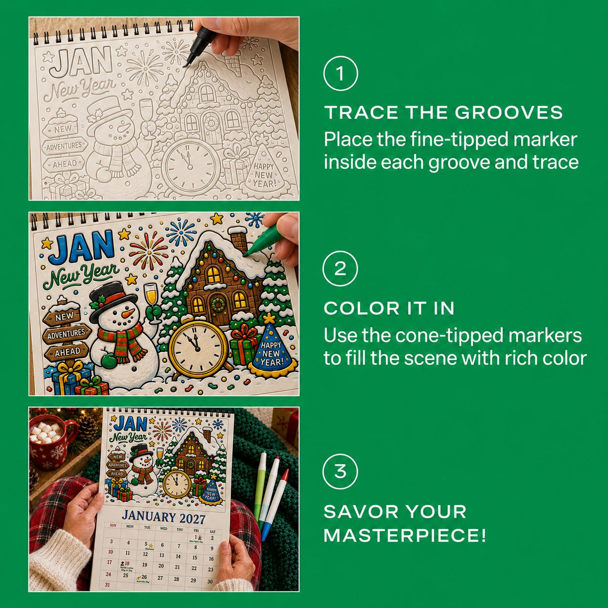 🎨Color Your Year 2027: Creative Coloring Calendar📅