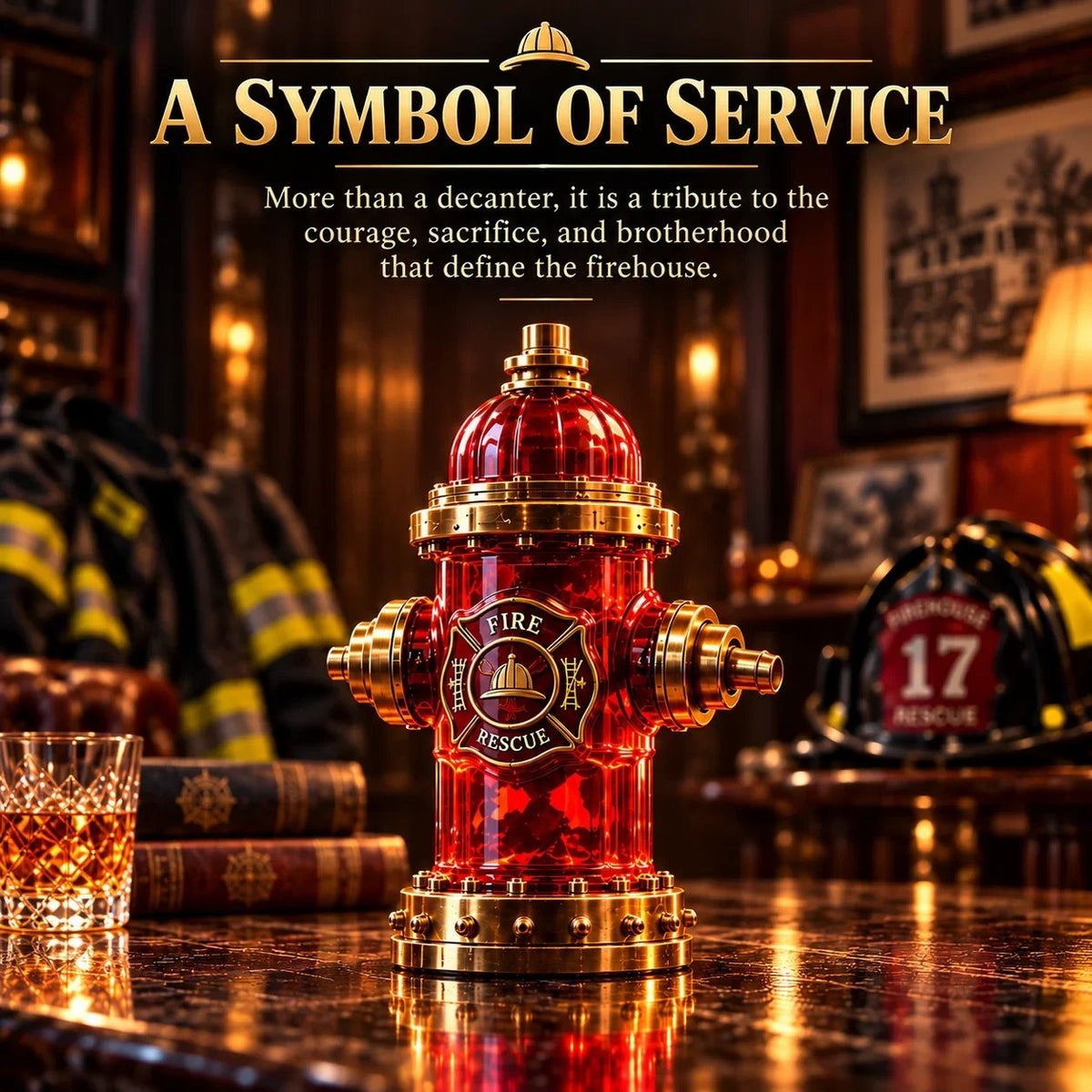 Firehouse Reserve™ — Firefighter Tribute Whiskey Decanter