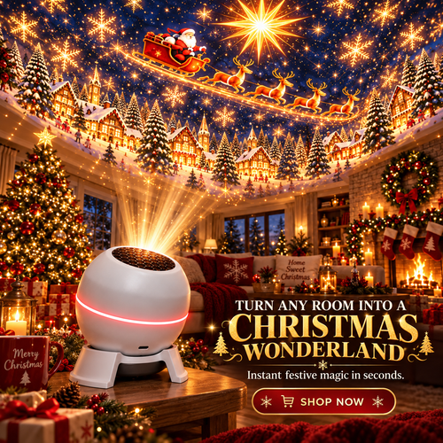 🎄✨ Christmas Wonderland Projection Night Light – Transform Any Room into a Magical Holiday Display
