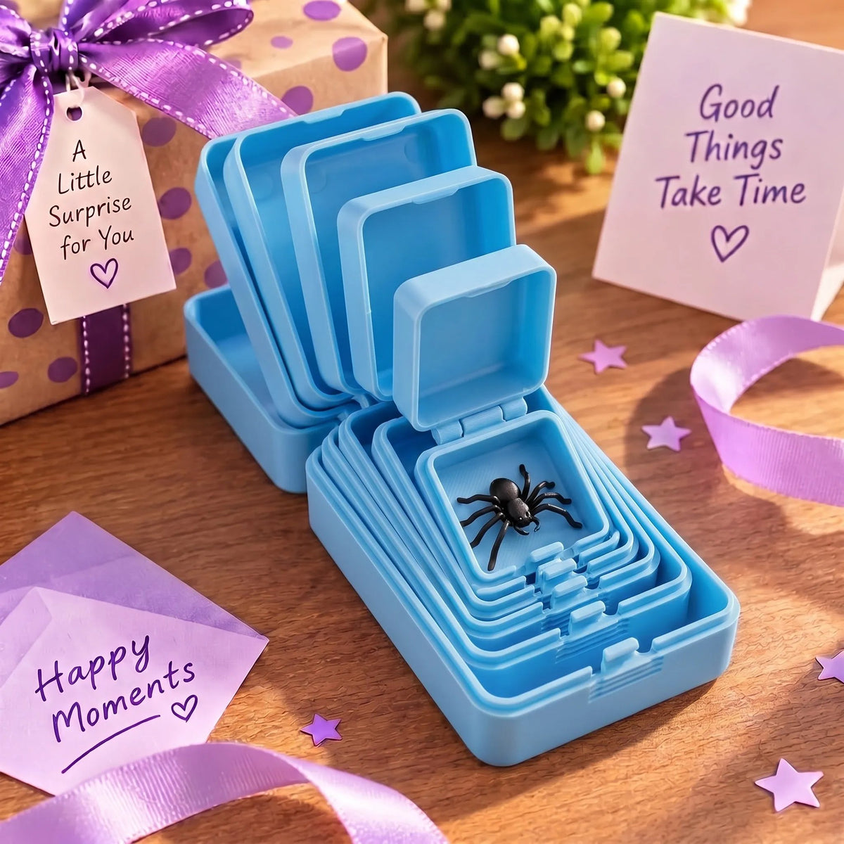 💯🎁 6-Layer Nesting Prank Gift Box | Pick Your Surprise: Middle Finger, Spider or Number 67