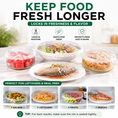 🔥🎁100PCS Disposable Stretch Food Covers for Bowls & Plates