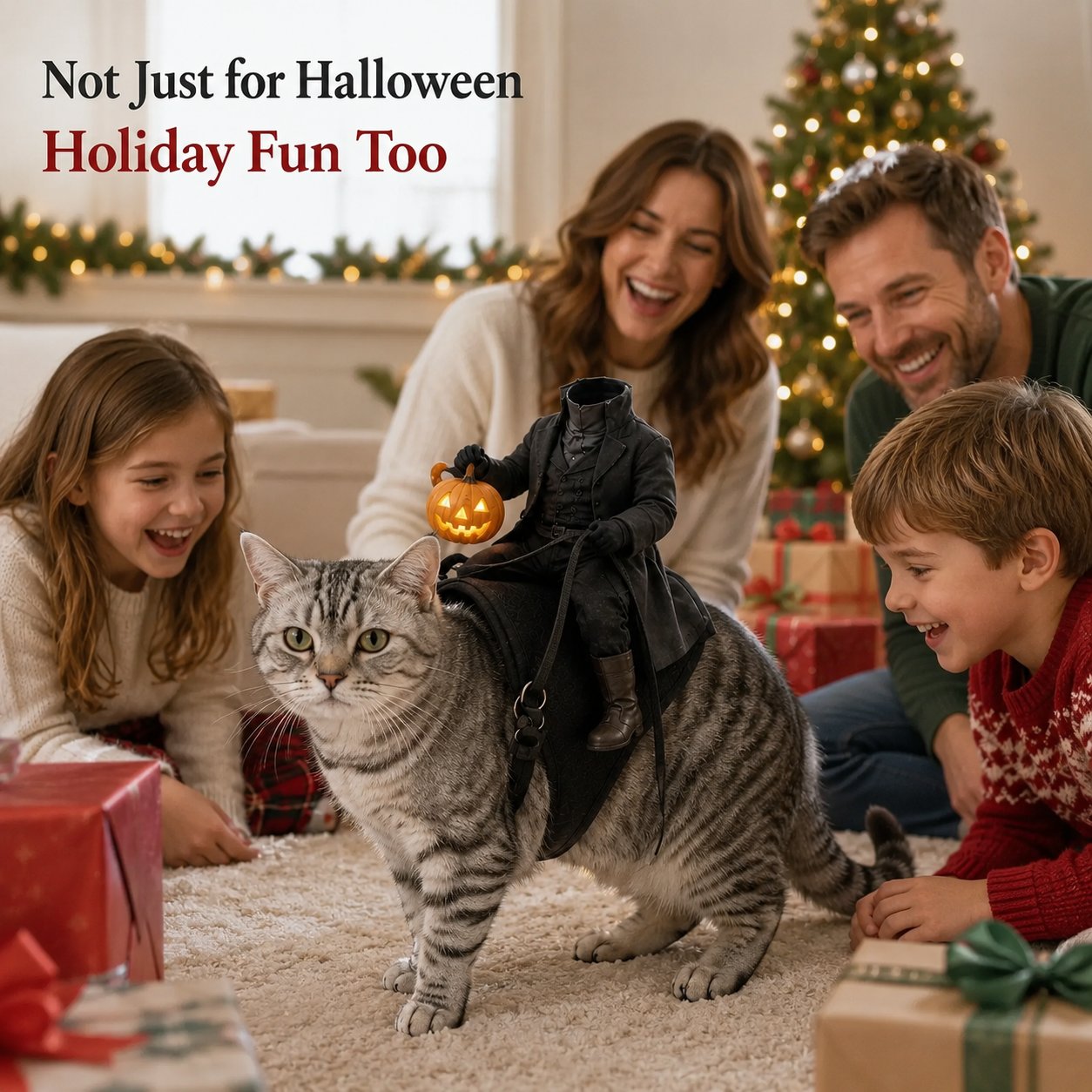 🎃 Headless Horseman Pet Costume — Hilarious Halloween Rider for Cats & Dogs 🐎