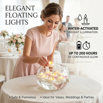 Floating LED Candles 🕯️ – Water-Activated Flameless Lights for Special Occasions