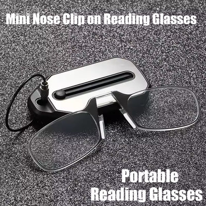 Retractable Nose-Clip Reading Glasses Keychain