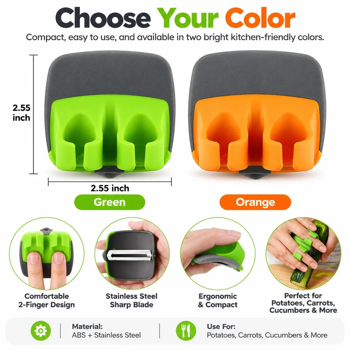 Palm Vegetable Peeler – Comfortable Finger-Fit Design