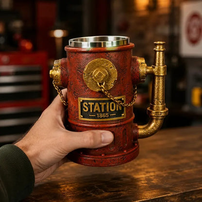 ⏳ Last Day 49% OFF – 🚒 Vintage Fire Hydrant Coffee Mug | Unique Firehouse-Inspired Design With Stainless Steel Liner & Pipe Handle For Firefighters, Collectors & Coffee Lovers ☕