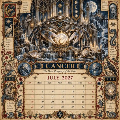 📅✨2027 Zodiac Grimoire Calendar™ | 12 Signs, 12 Forbidden Chapters