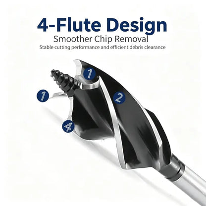 8-Piece Wood Boring Bits 🪵 – 4-Flute Hex Shank, 10–25mm