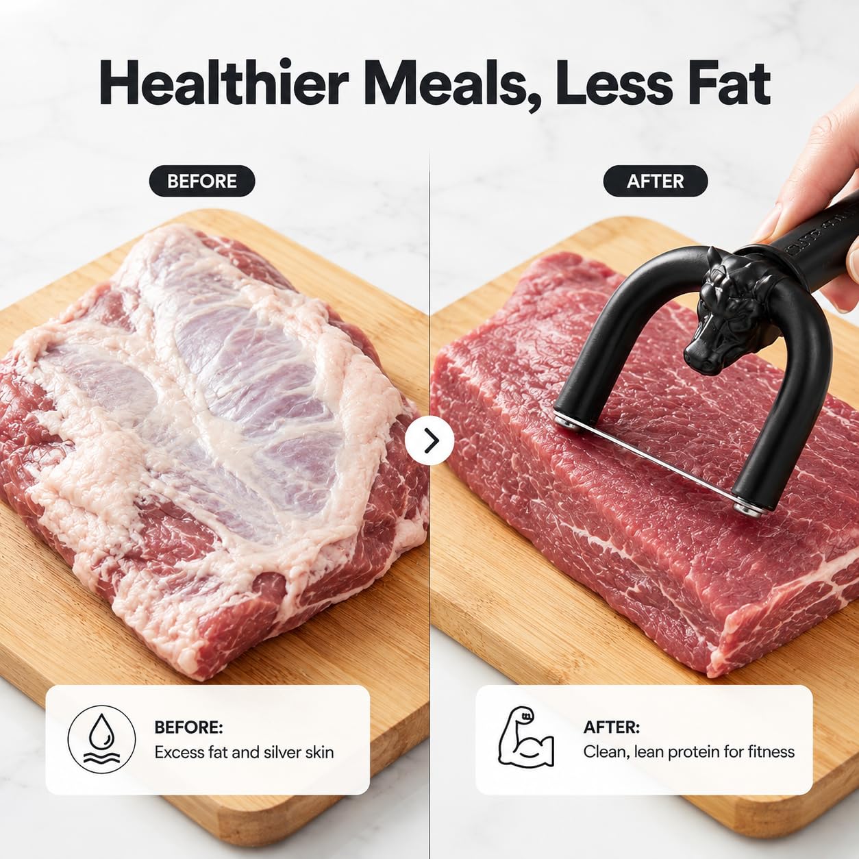 🥩 Precision Meat Fat Trimmer and Silver Skin Remover for Easy BBQ Prep