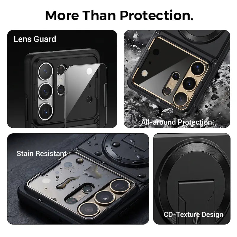 Magnetic Kickstand Phone Case forS Series – Shockproof Slim Case with Camera Lens Protection & Hidden Stand