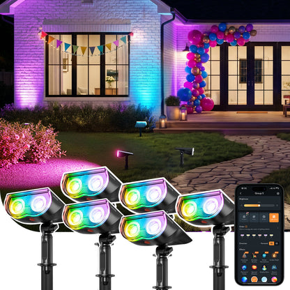 Linkind SL5C Smart Solar Spotlight - RGB & Tunable White Landscape Light