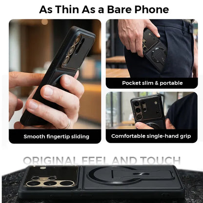 Magnetic Kickstand Phone Case forS Series – Shockproof Slim Case with Camera Lens Protection & Hidden Stand