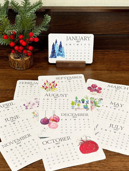 The 2027 Living Botanical Desk Calendar | Hand-Painted Eco Art Edition