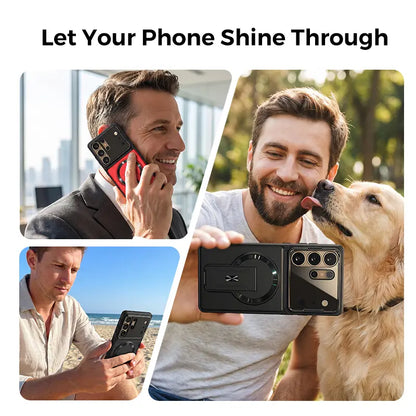 Magnetic Kickstand Phone Case forS Series – Shockproof Slim Case with Camera Lens Protection & Hidden Stand
