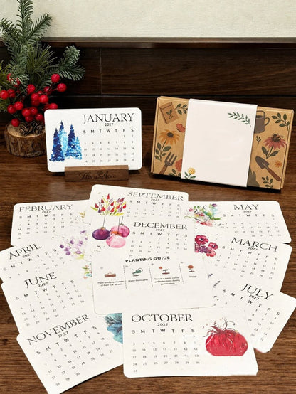 The 2027 Living Botanical Desk Calendar | Hand-Painted Eco Art Edition