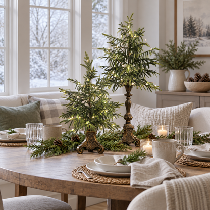 Vintage Lighted Norfolk Pine Trees