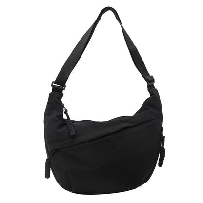 Women's Fashion Plain Color Nylon Crossbody Hobo Bag