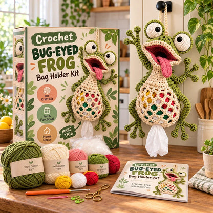 🧶 Cottage Harvest Keepers™ – Crochet Animal Bag Holder DIY Kit
