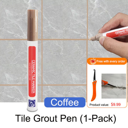 Anti-Mold Waterproof Tile Grout Repair Pen – Quick-Dry Grout Color Restorer