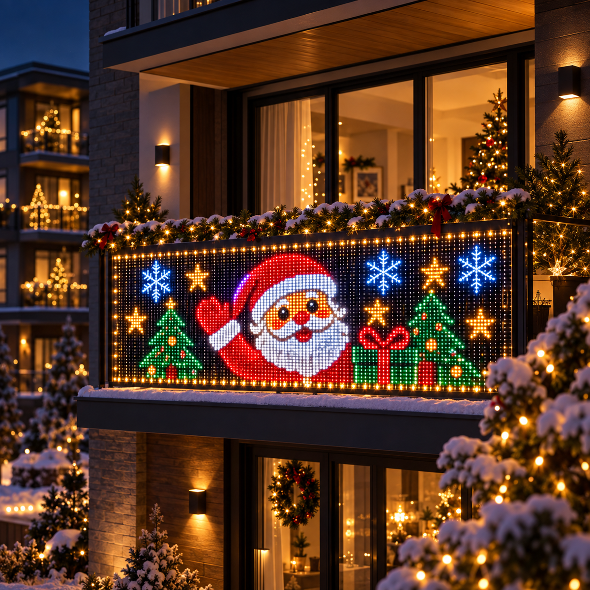 🎅💡GlowCanvas™ Smart Christmas Curtain Lights – App-Controlled DIY Animated LED Display