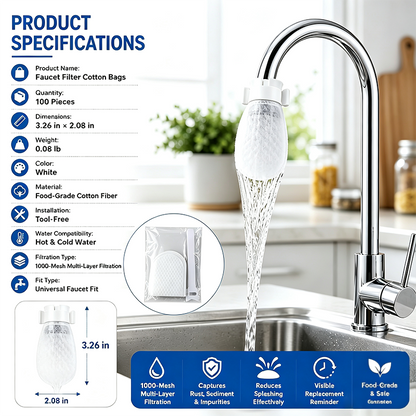 [Fits Faucets < 1"] 50 cotton filter bags, Multi-scene Filter 🚰